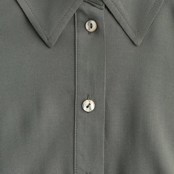 H&M Tie-belt Shirt Dress Olive Green Small - Picture 6 of 8